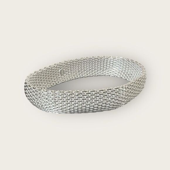 Thick mesh design .925 silver bracelet - Picture 6 of 7